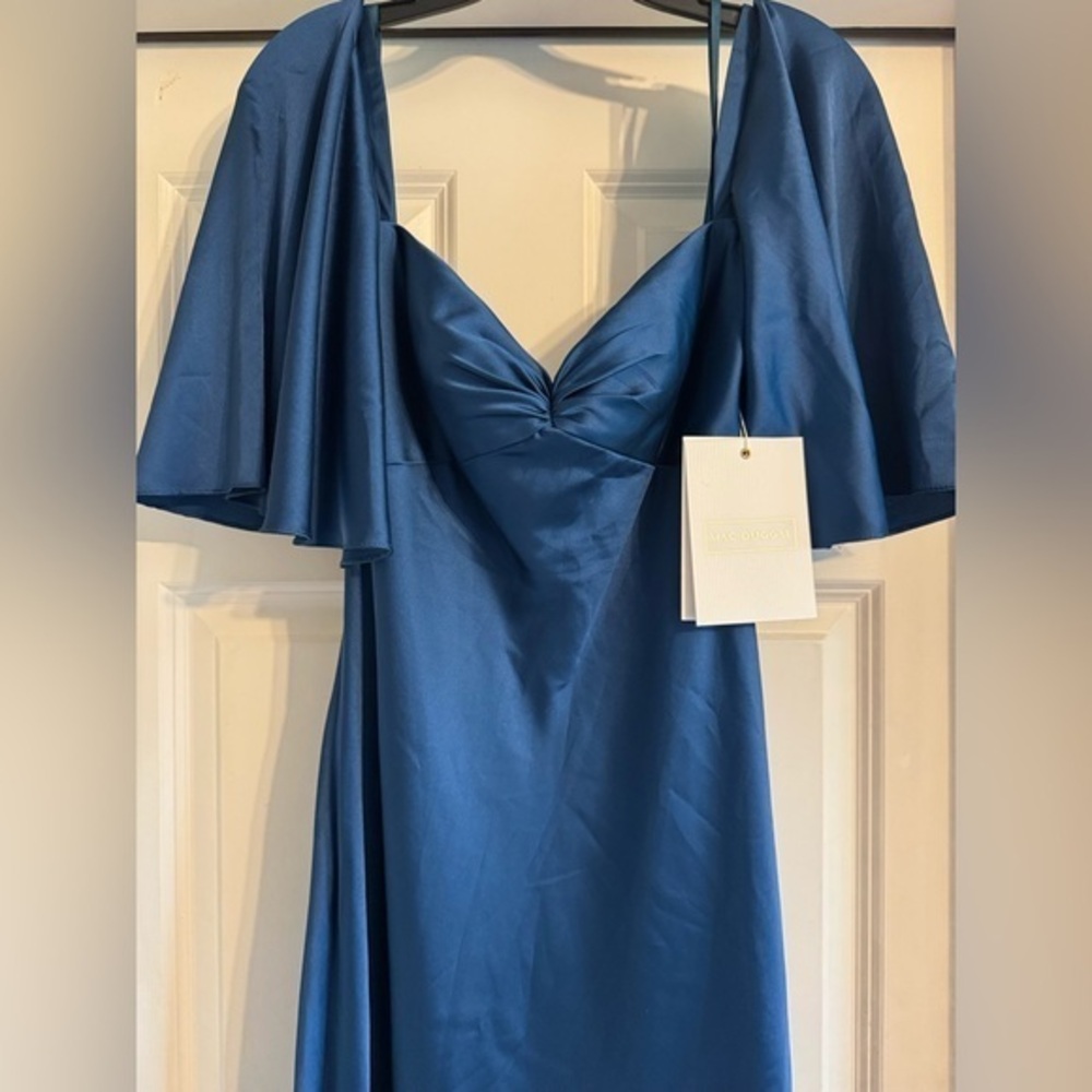 NWT - Mac Duggal - Blue Flounce Sleeve Dress - Size 2